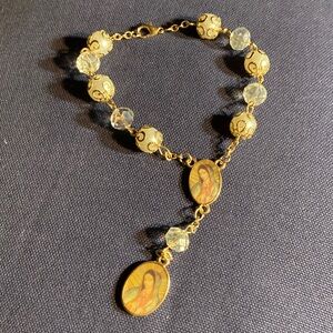 Our Lady Of Guadalupe Rosary Religious Pendant Bracelet
